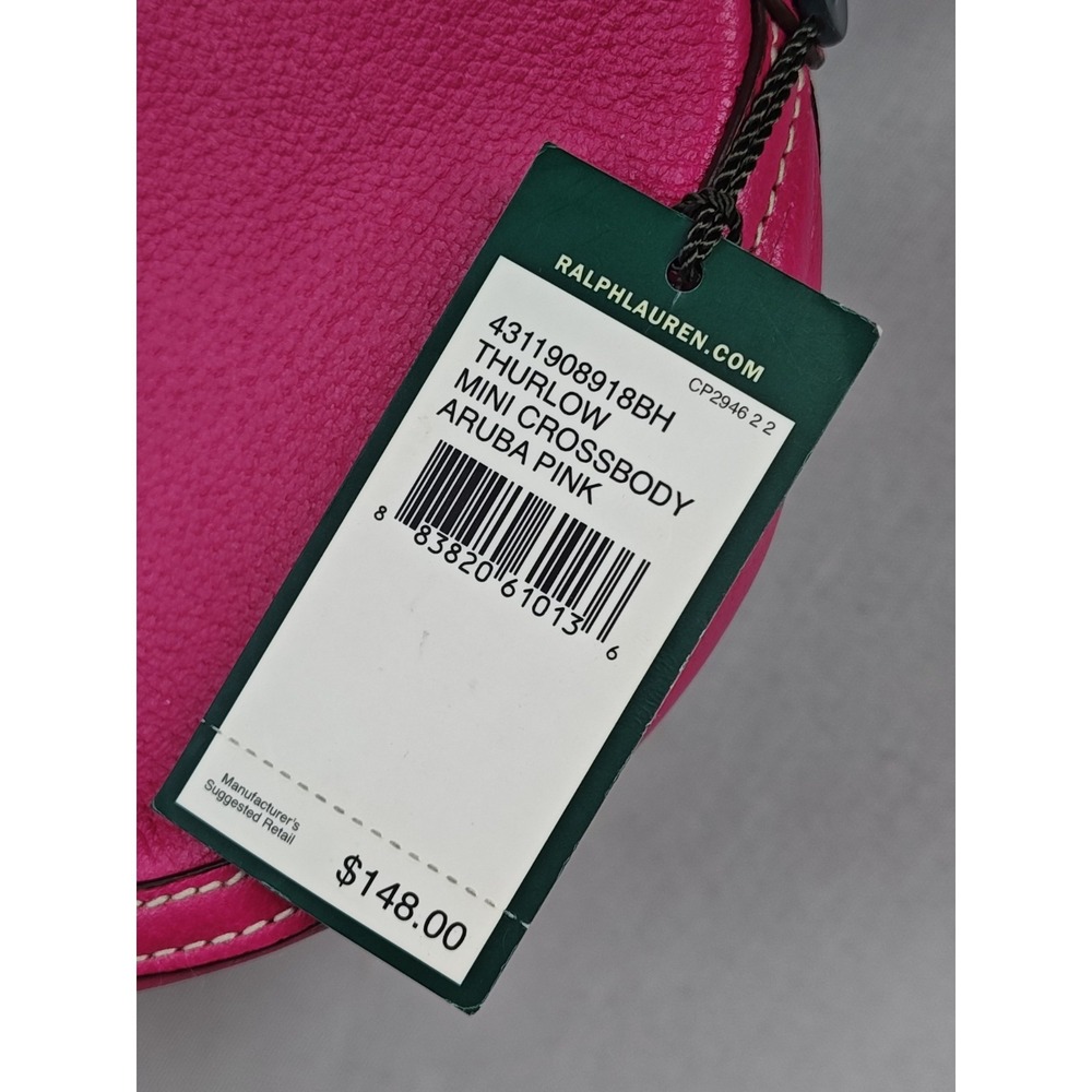 Lauren Ralph Lauren Thurlow Mini Crossbody Bag Aruba Pink Leather Handbag NWT - Picture 4 of 16
